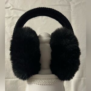 Michael Kors Black Faux Fur Earmuffs